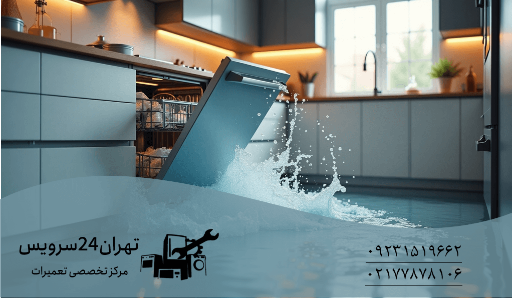 نشتی آب از زیر ماشین ظرفشویی
