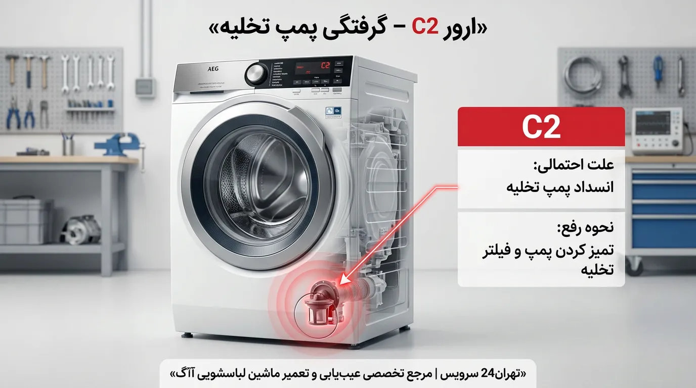 کد خطای C2 ماشین لباسشویی آاگ