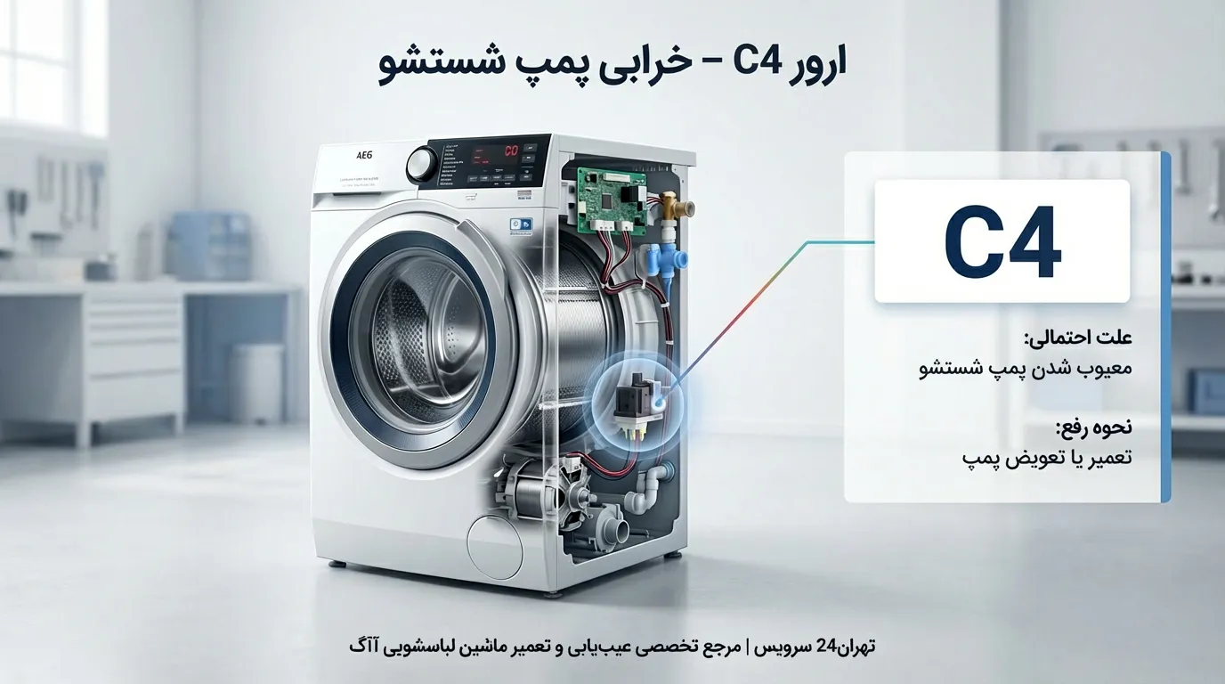 کد خطای C4 ماشین لباسشویی آاگ