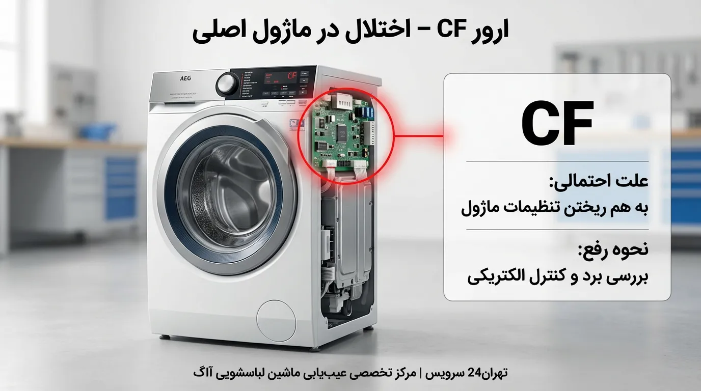 کد خطای CF ماشین لباسشویی آاگ