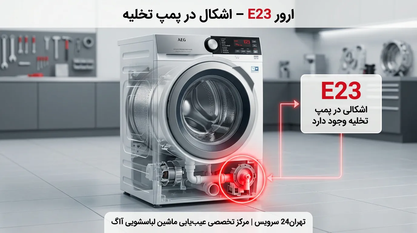 ارور E23 ماشین لباسشویی آاگ