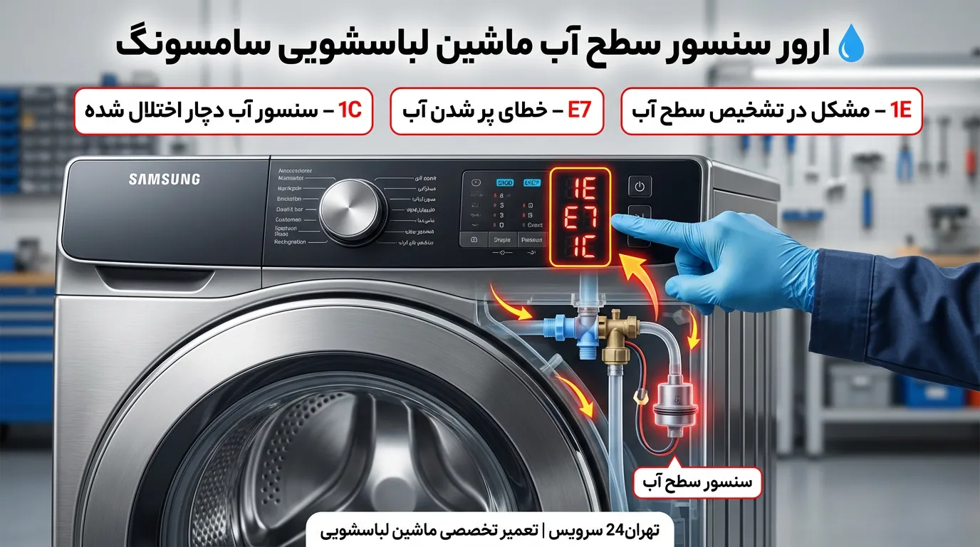 ارورهای مربوط به سنسور سطح آب ماشین لباسشویی